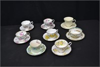 8 Sets English Made Cups & Saucers