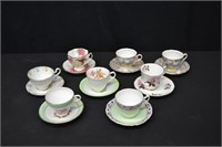 8 Sets English Made Cups & Saucers