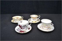 4 Sets English Made Cups & Saucers