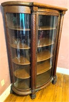 antique curved glass china hutch 48"x66"-good cond
