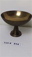 LARGE BRASS PEDESTAL DISH