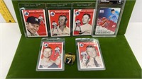 7PC MICKEY MANTLE CARD & RING LOT