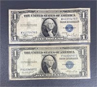 Two 1935 Silver Certificate Dollars