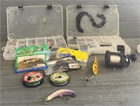 Assortment of Fishing Tackle and (1) Reel