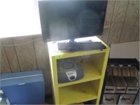 28" Samsung TV, 40"x15" 4-tiered shelf, CD player