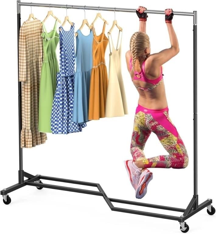 Mr IRONSTONE Upgraded Rolling Clothes Rack