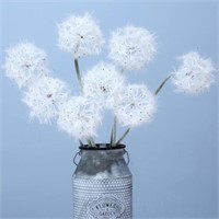 TOPIA Artificial Dandelion Flowers, 8 Pcs, White