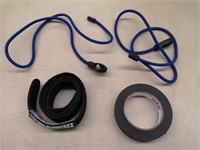 Lot of 4 Bungee Cords, Sport Belt and Tape