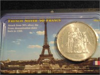 French Silver 50 Francs, 30g. 90% Silver