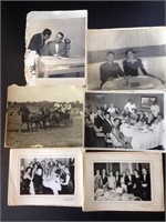 Various vintage photos of people at dinners, at a