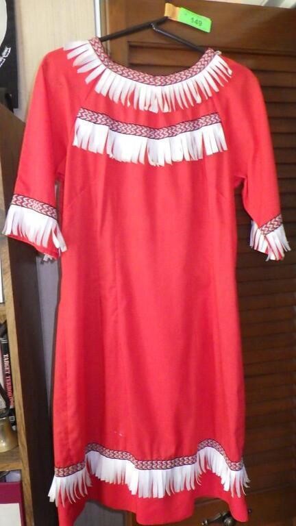 VINTAGE NATIVE AMERICAN DRESS COSTUME (SIZE 16)