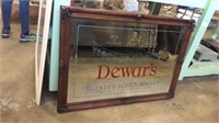 Dewar’s whiskey framed mirror 29 x 41