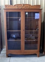 Curio Cabinet w/ Shelves & Glass Doors.