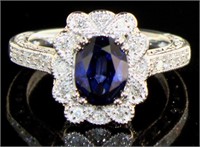 14kt Gold 2.06 ct Sapphire & Diamond Ring