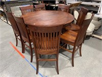 Cherry Dining Table W/ 8 Chairs, Leaf