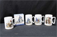 10 NORMAN ROCKWELL COFFEE CUPS PREMIUMS FROM LONG
