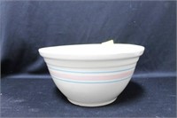 12" PINK AND BLUE STRIPED CROCK MIXING BOWL