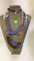 3 CUT GLASS BEAD NECKLACES