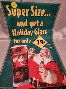 Coca Cola Advertiser- 2 Sided 36 1/2" x 23"