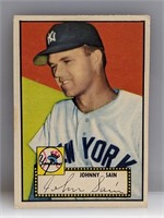 1952 Topps #49 Johnny Sain Yankees Black Back mk