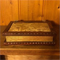 Wooden "Book" Box with Map of America
