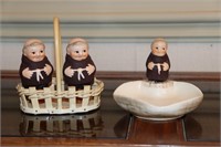 Goebel W. Germany Friar Tuck Trinket Dish and 2