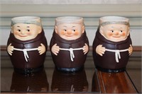 3 Goebel W. Germany Friar Tuck Mugs T74/0 4.125"