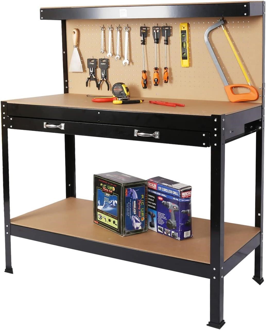 Work Bench  48L x 24W x 63H  Drawers  Shelf