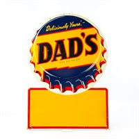 "Dad's" Bottle Cap Tin Sign  Root Beer Soda Pop