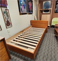 Pair of Teak MCM Mobican Twin Platform Beds