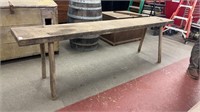 Long Primitive Wooden Farmhouse Bench - 96x29