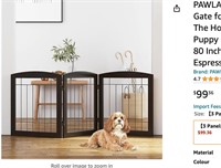 PAWLAND Wire Free Standing Pet Gate for Dogs,