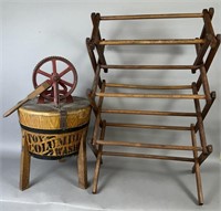 Child's washer and drying rack ca. 1900-1930;