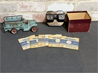 BLUE CAST IRON ICE TRUCK & VIEW MASTER