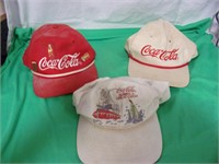 3 Coca-Cola Baseball Caps