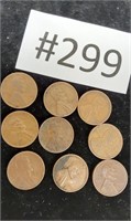 Wheat pennies - '41,'37,'42,'39,'58,'48,'40,'42