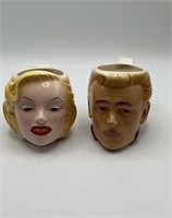 James Dean & Mariyn Monroe Head Mugs