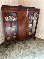 Vintage Mahogany Two Door Display Cabinet on Ball