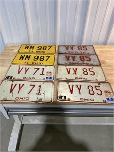 1970s Ohio license plates 4 pairs