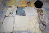 Antique Linens + Clothing Lot incl/ Ladies Muff