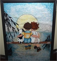 Marie Zechman Antique Foil Painted Framed Art