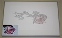 Mikko Signed Original Pointillism "Rose" Fine Art
