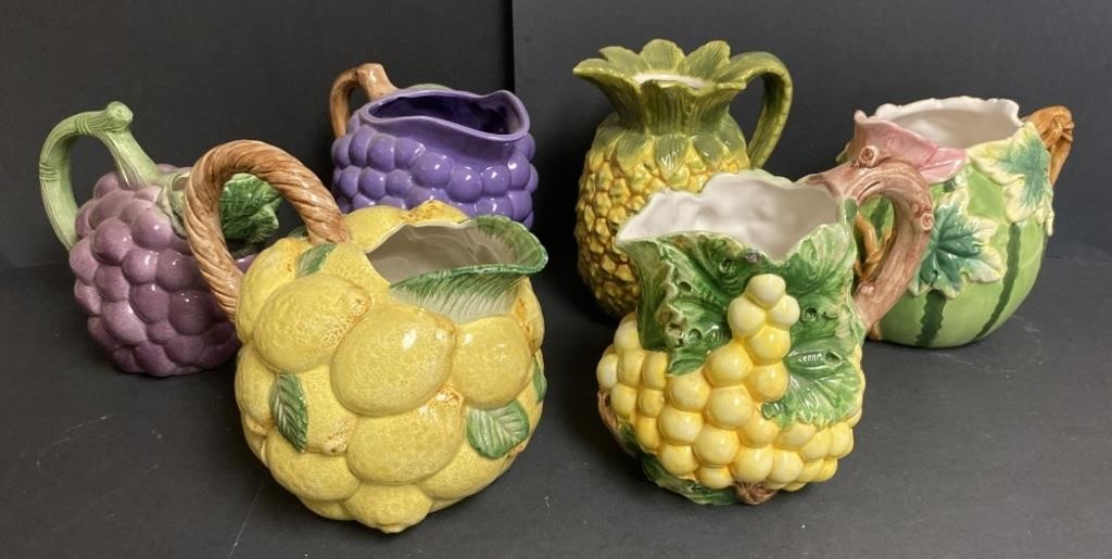 Ceramic Fruit Pitchers Inc. Fitz and Floyd 1988