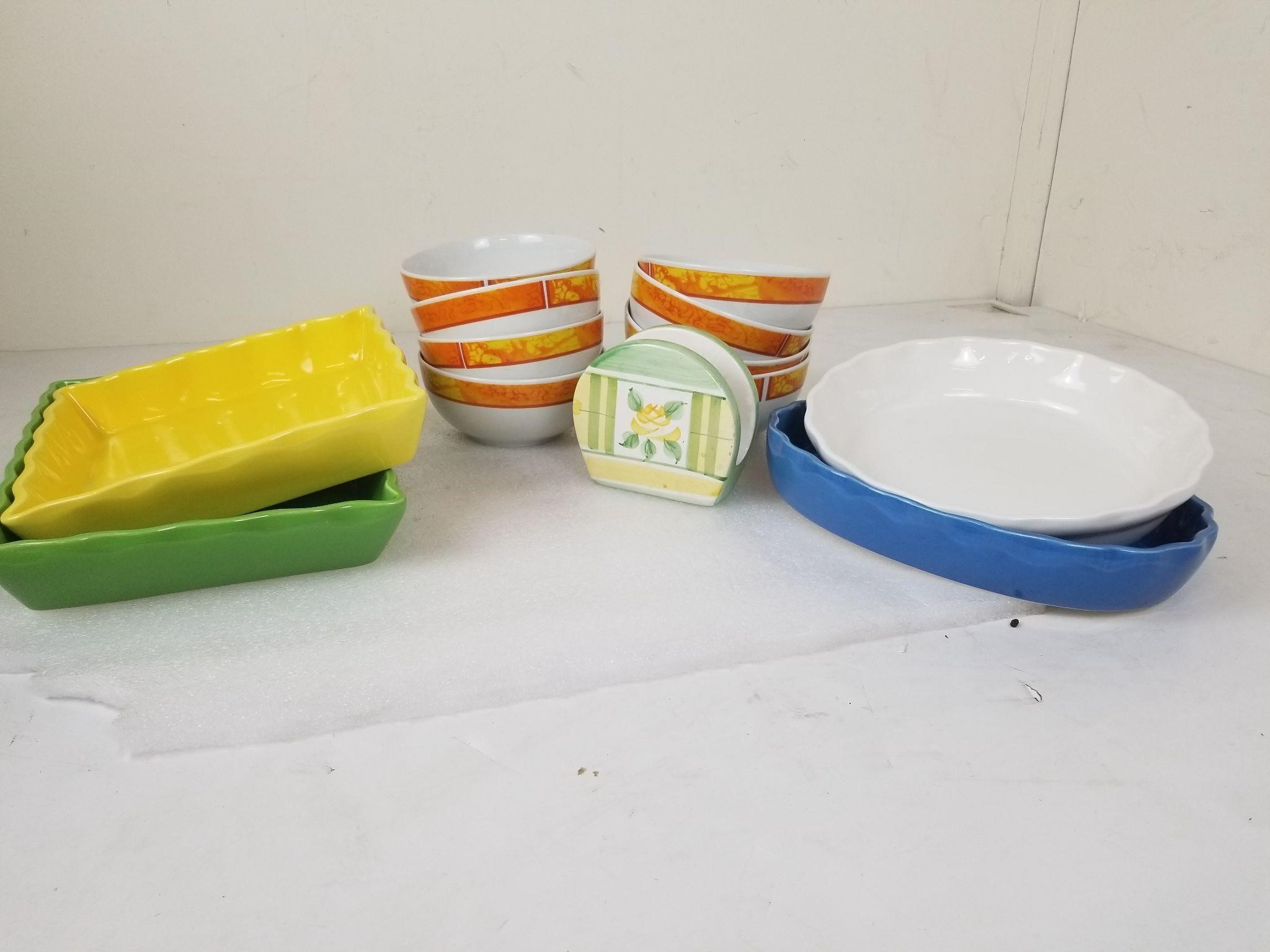 Assorted Serving Platters And Bowls