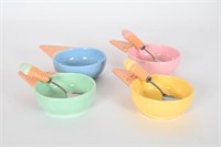 Vintage Ice Cream Bowl & Spoon Set