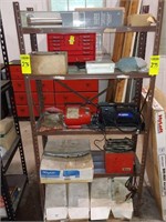 Metal Shelf w/ Parts & Tools