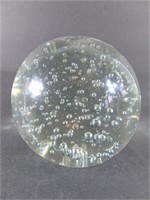 Glass Paper Weight w/ Bubble Design