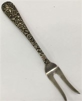 S Kirk & Son Sterling Repousse Pickle Fork