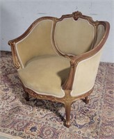 French provincial arm chair gold and tan