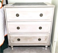 Painted Night Stand with Three Drawers